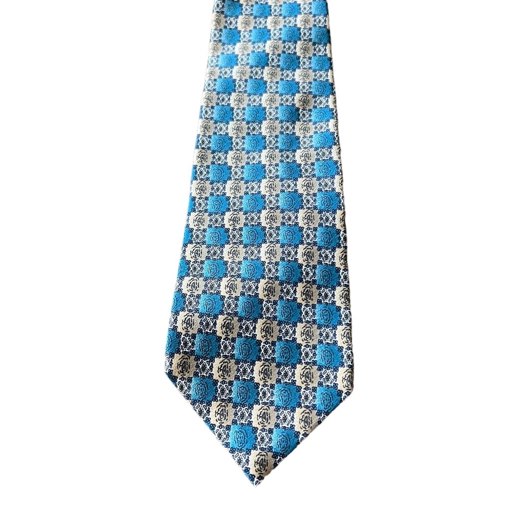 Karl Lagerfeld Tie Silk made in USA Blue Tan